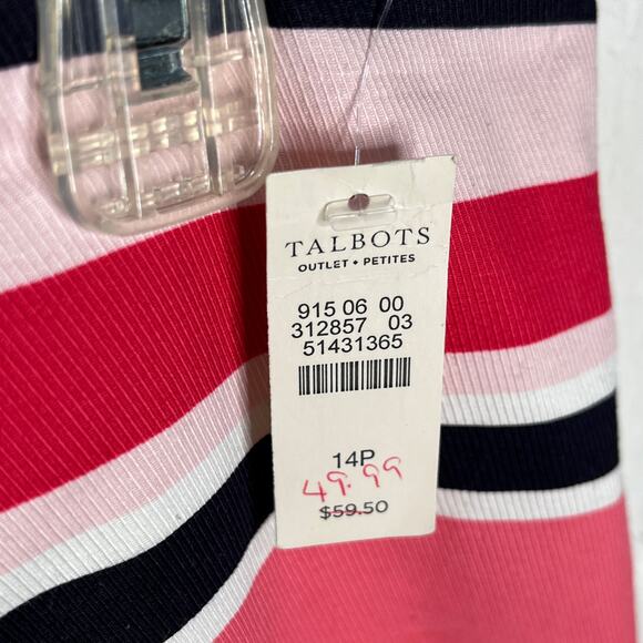 Talbots Women's Multicolor Striped  Mini Pencil  Lined Zipper Skirt 14 Petite - Picture 2 of 6